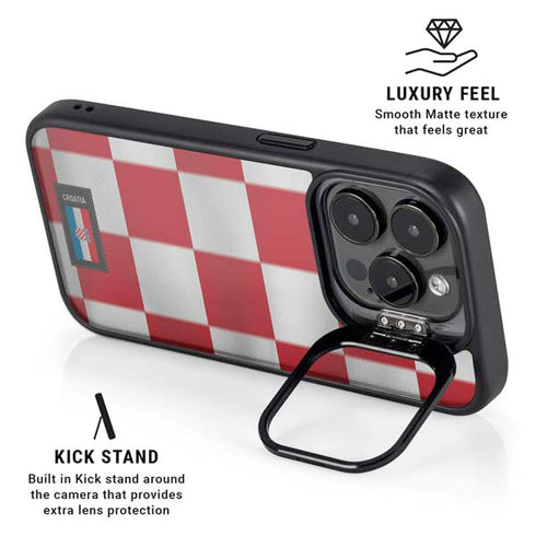 Croatia Soccer Flag iPhone 14 Pro Kickstand Case